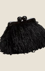 Borsa da sera con piume Nero