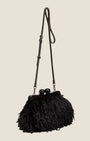 Borsa da sera con piume Nero