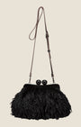 Borsa da sera con piume Nero