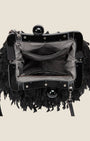 Borsa da sera con piume Nero