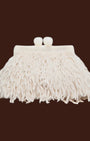 Borsa da sera con piume Beige