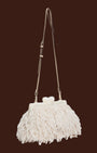 Borsa da sera con piume Beige