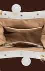 Borsa da sera con piume Beige