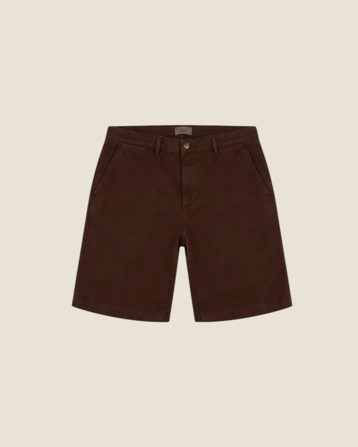 Madison Shop Over/D slim fit brown cotton chino bermuda shorts with side pockets and button closure