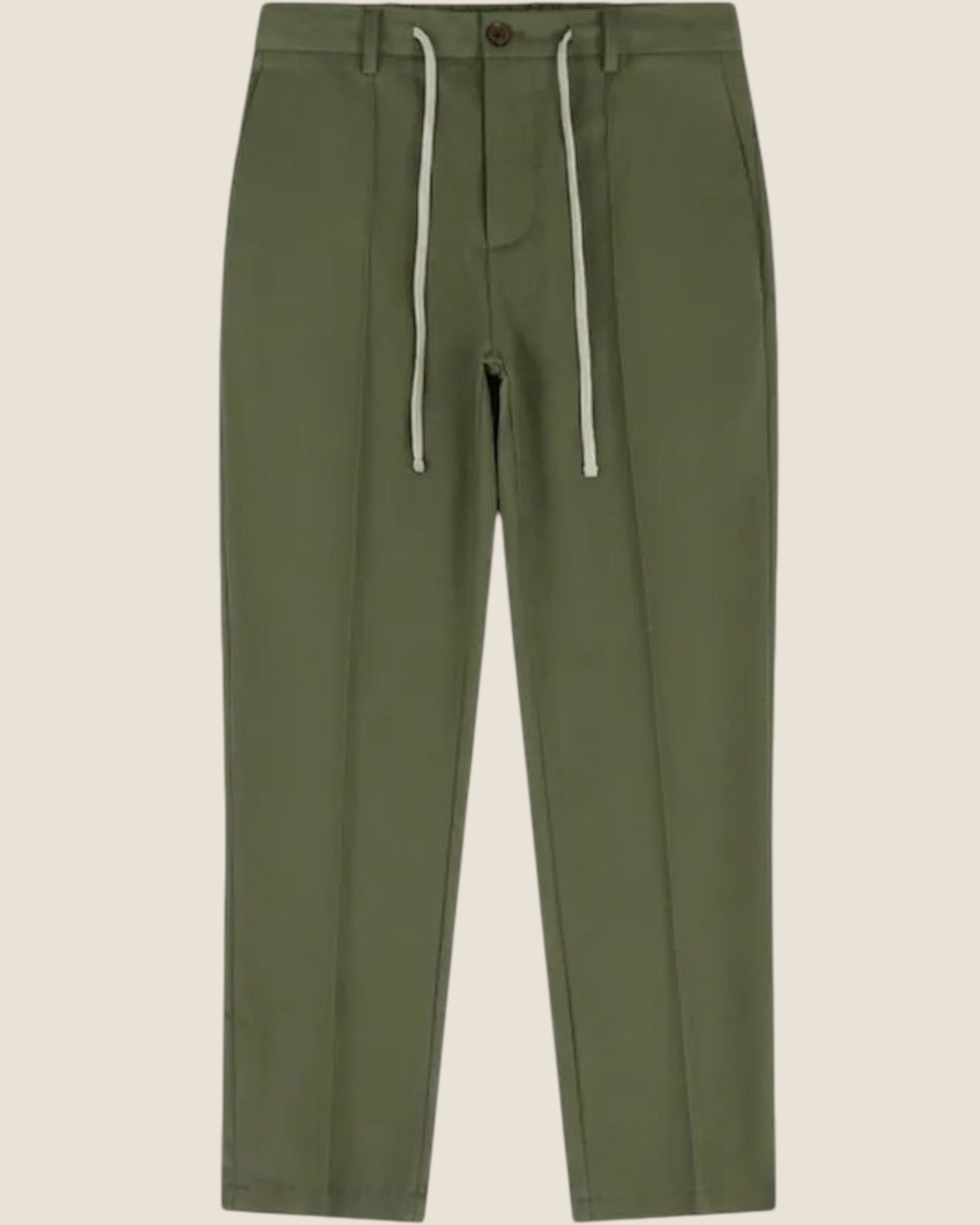 Madison Shop Over/D Pantamolla slim fit capri trousers in olive green cotton blend with a contrast drawstring waist.