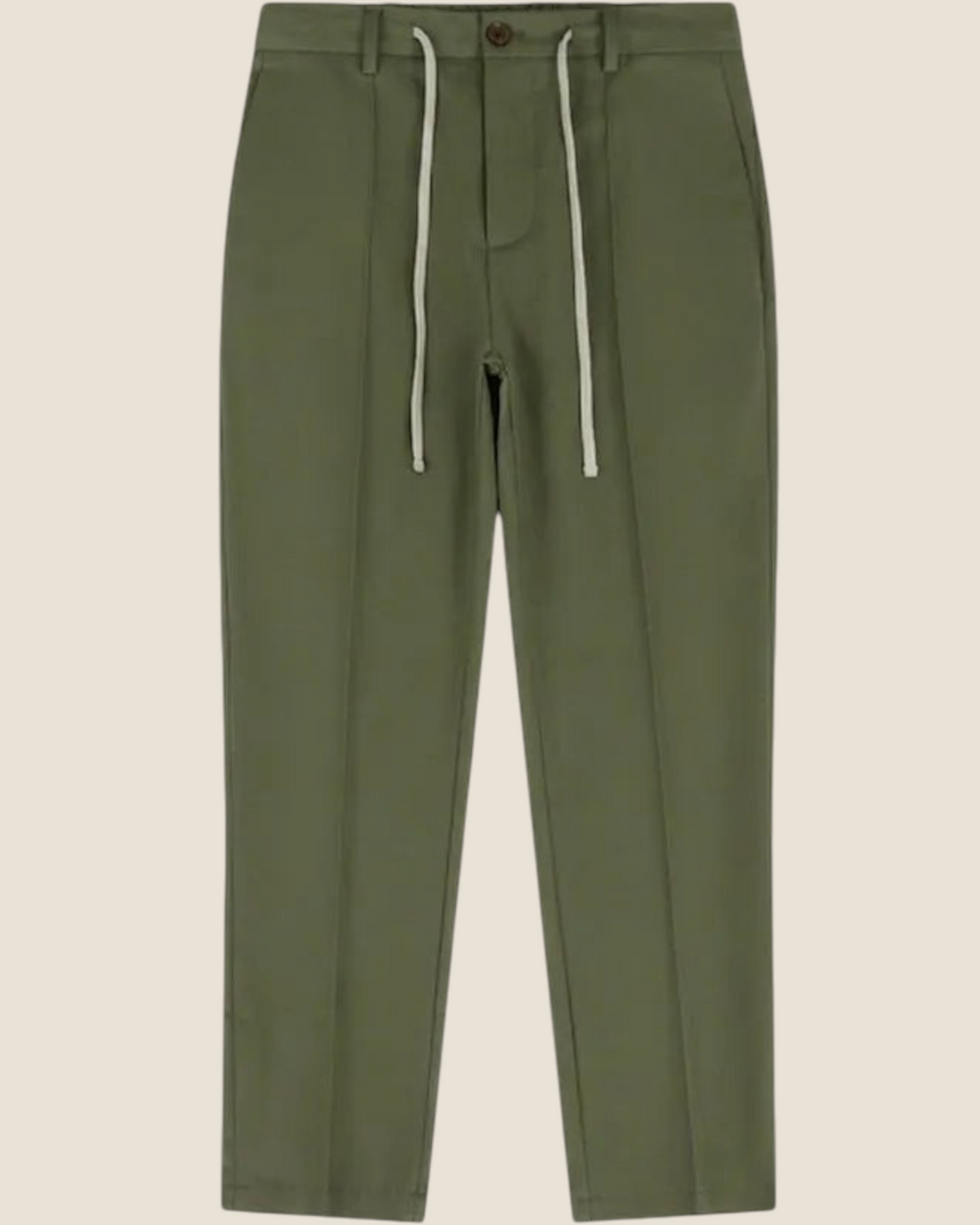 Madison Shop Over/D Pantamolla slim fit capri trousers in olive green cotton blend with a contrast drawstring waist.