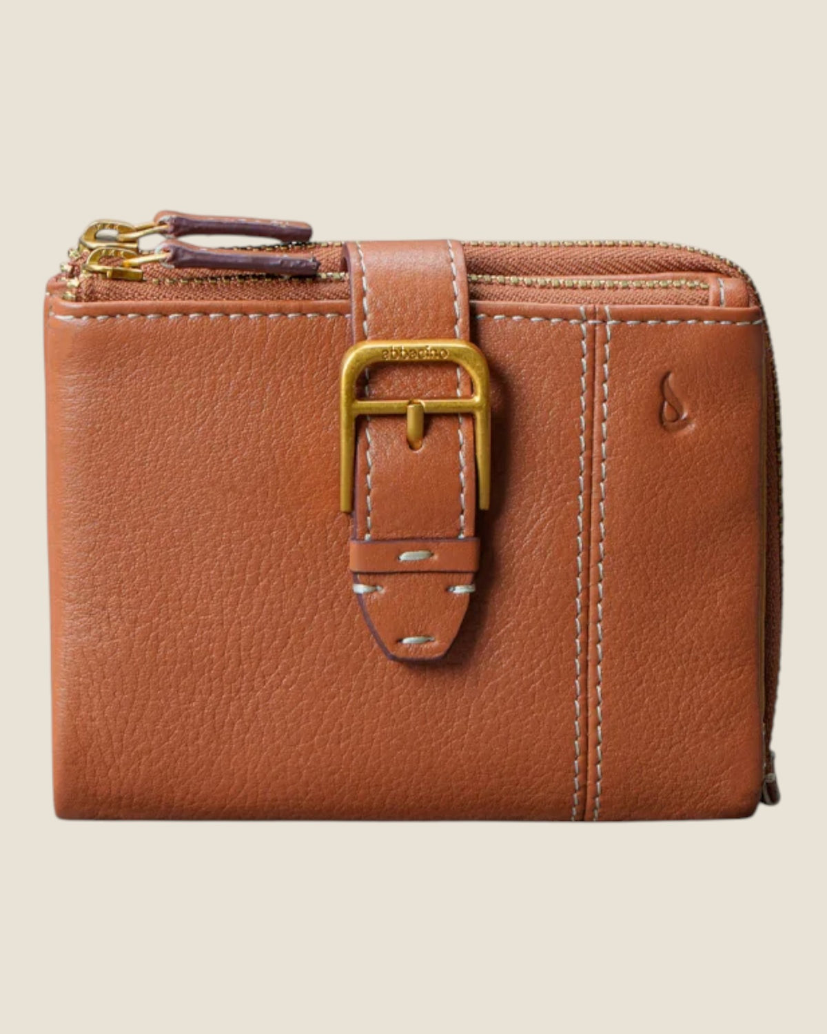 Piccolo portafoglio da donna in pelle Cognac