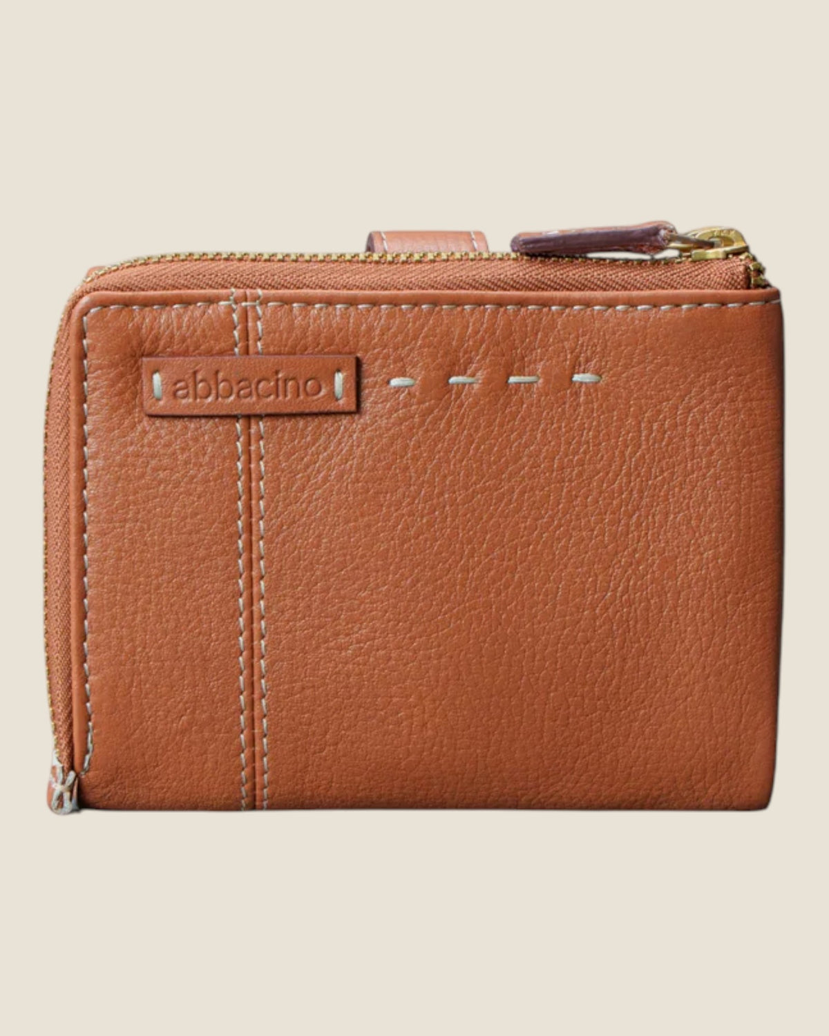 Piccolo portafoglio da donna in pelle Cognac