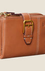 Piccolo portafoglio da donna in pelle Cognac