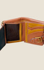 Piccolo portafoglio da donna in pelle Cognac