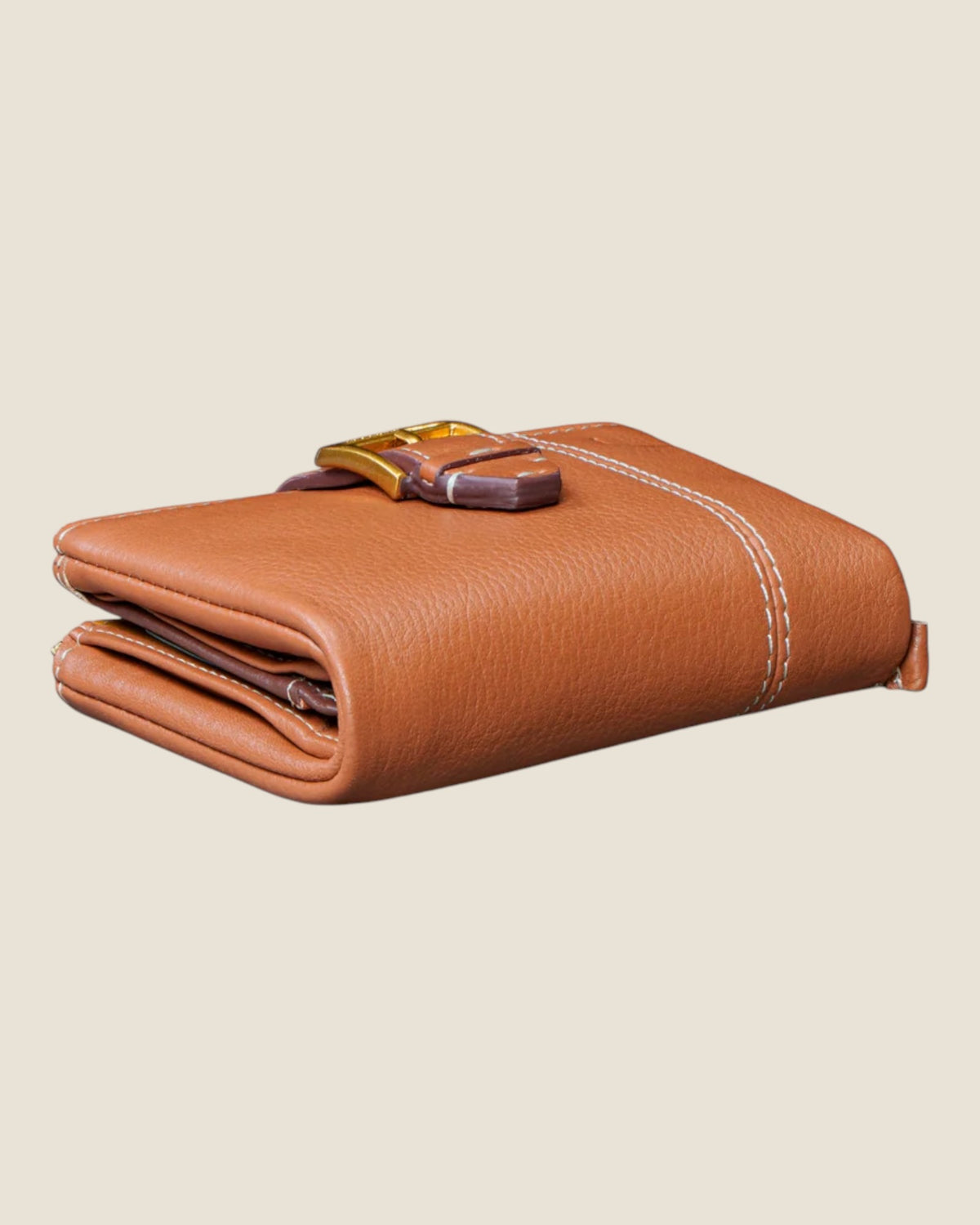 Piccolo portafoglio da donna in pelle Cognac