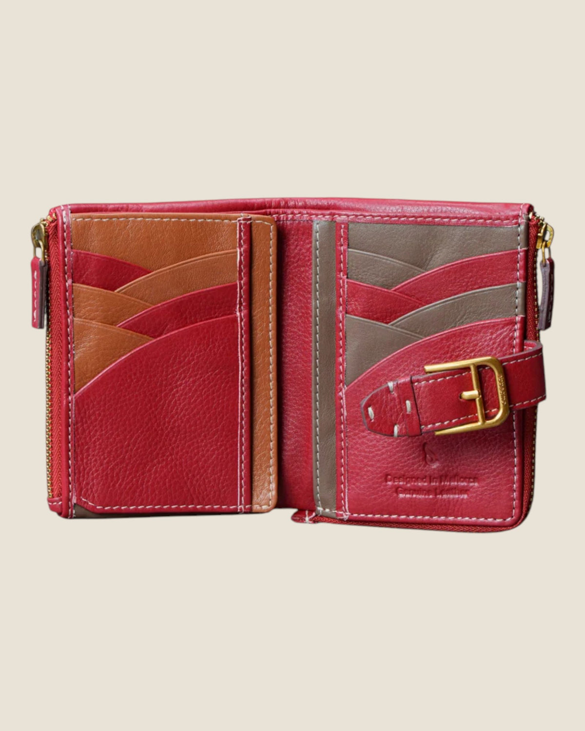 Piccolo portafoglio da donna in pelle Rosso