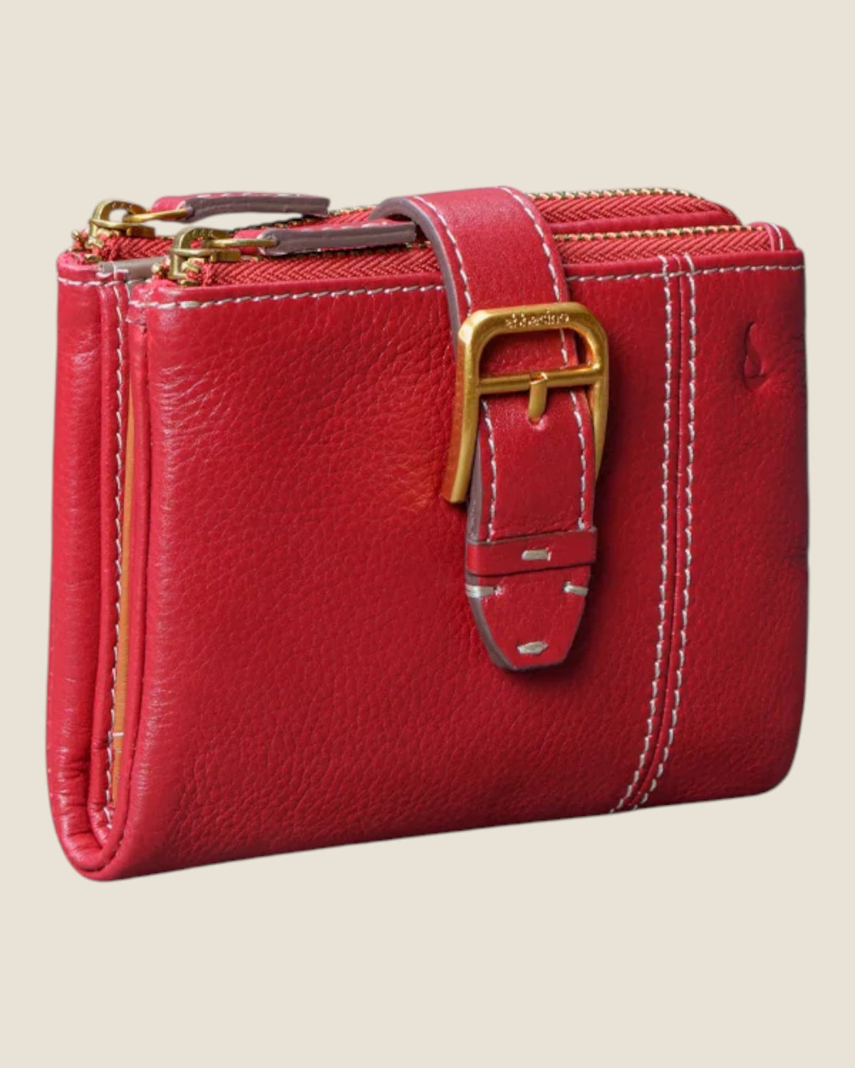Piccolo portafoglio da donna in pelle Rosso