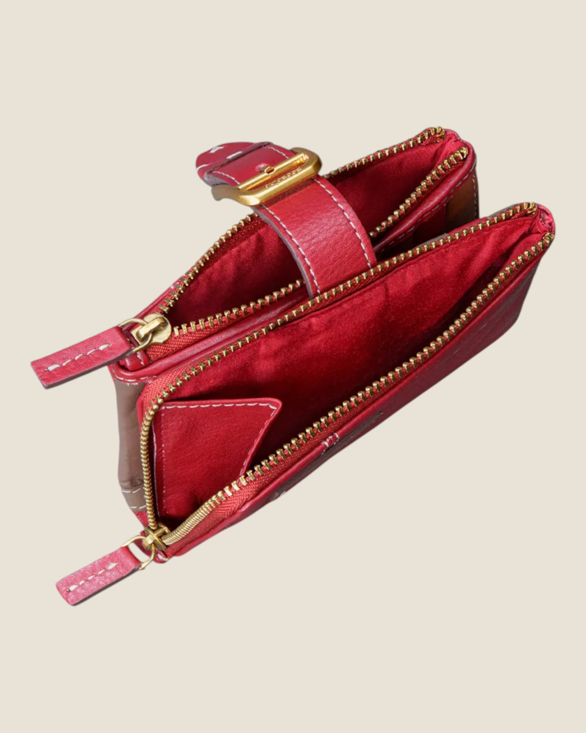 Piccolo portafoglio da donna in pelle Rosso