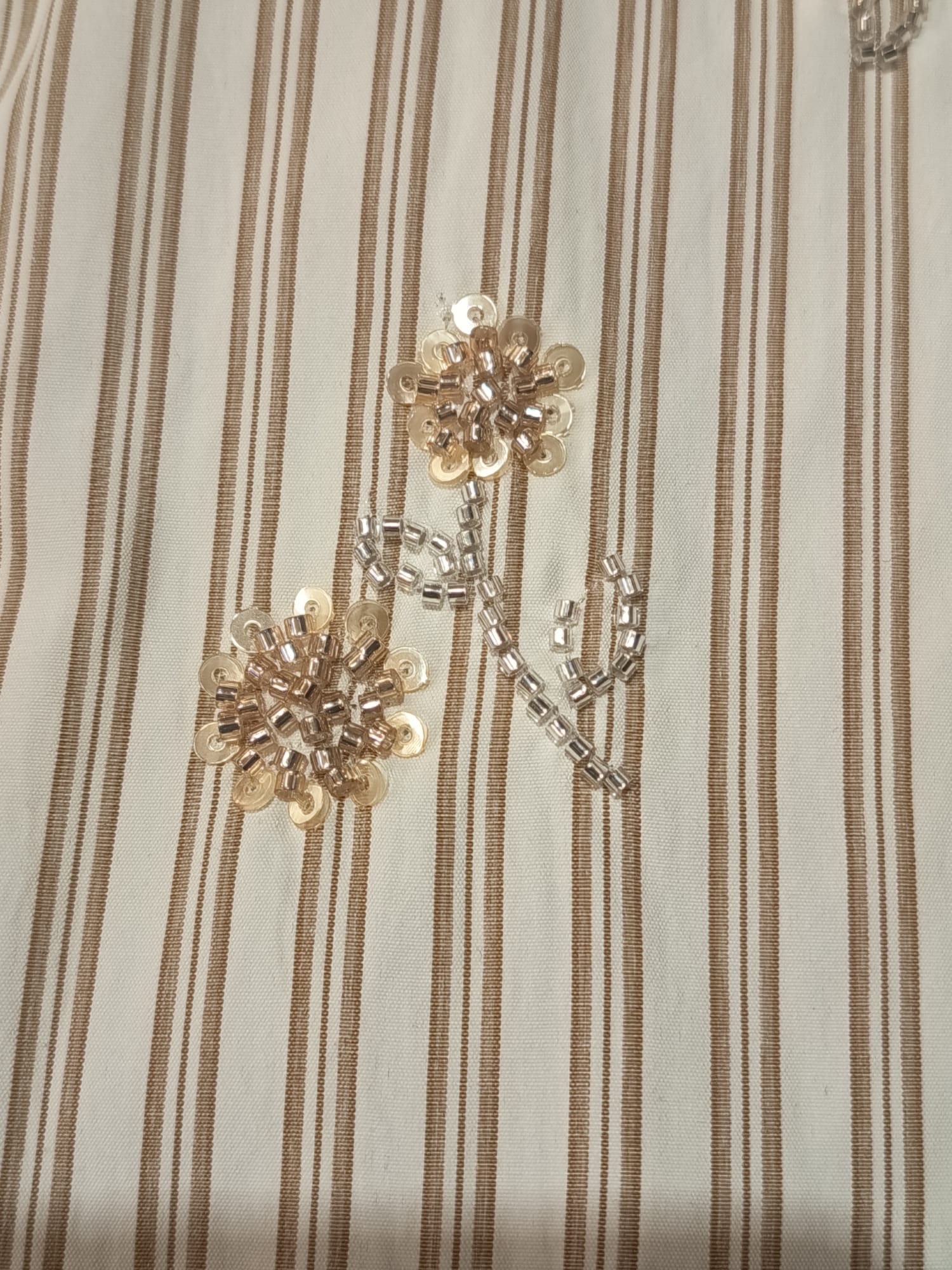 Dixie Camicia Oversize a Righe con Ricami Floreali