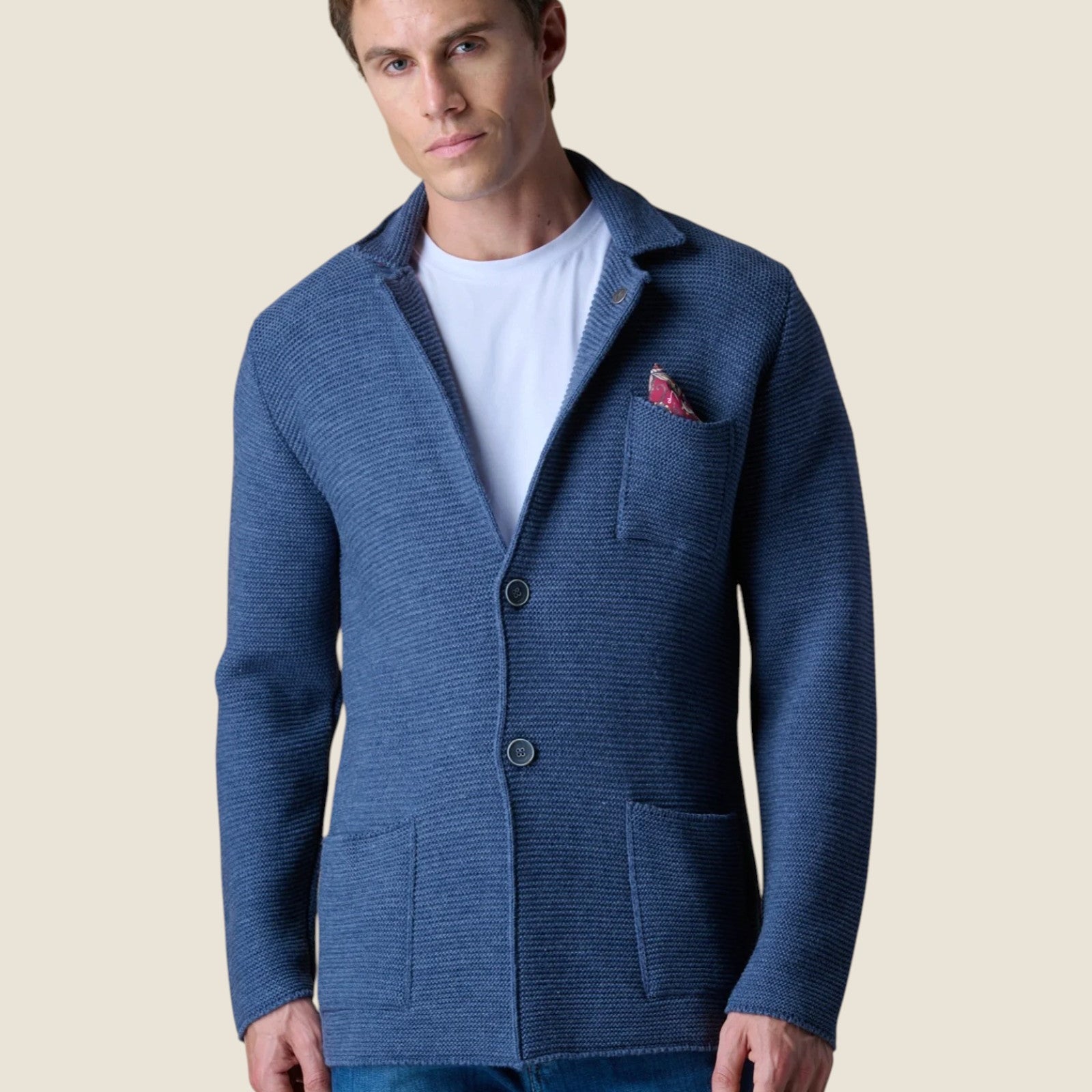 Giacca Monopetto Links Jeans con pochette e interno collo in tessuto V2 (1)