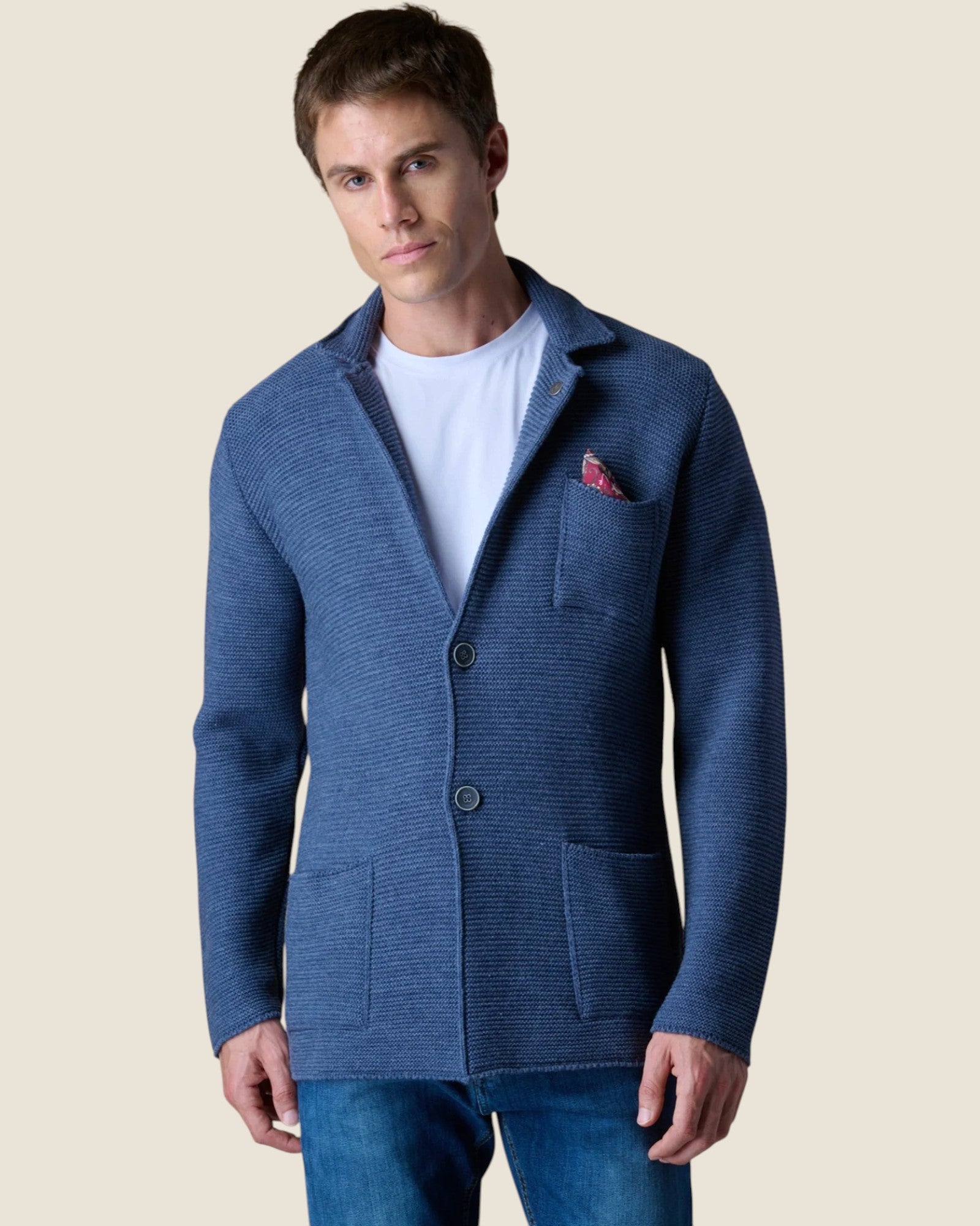 Giacca Monopetto Links Jeans con pochette e interno collo in tessuto V2 (1)