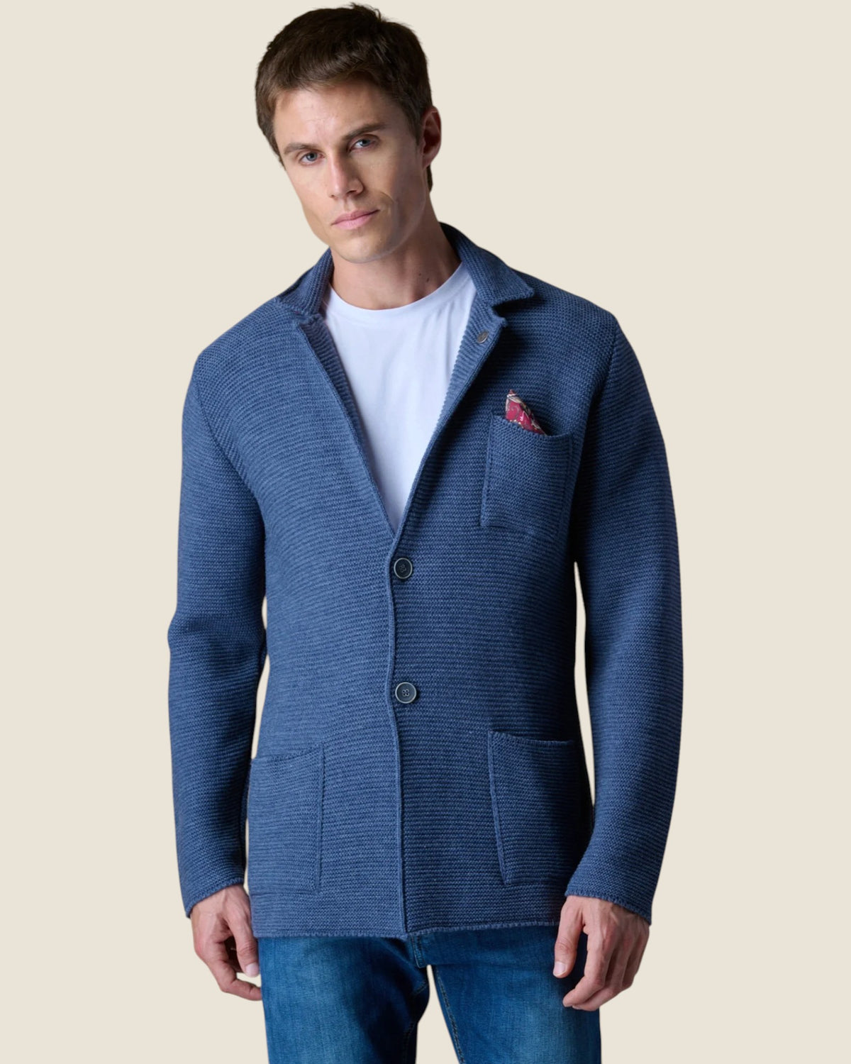 Giacca Monopetto Links Jeans con pochette e interno collo in tessuto V2 (1)