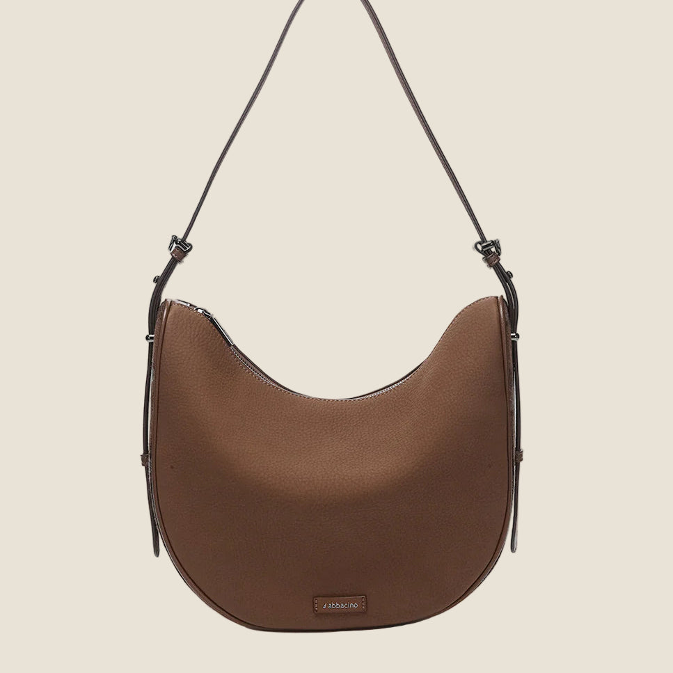 Abbacino - Borsa a tracolla in materiale riciclato marrone