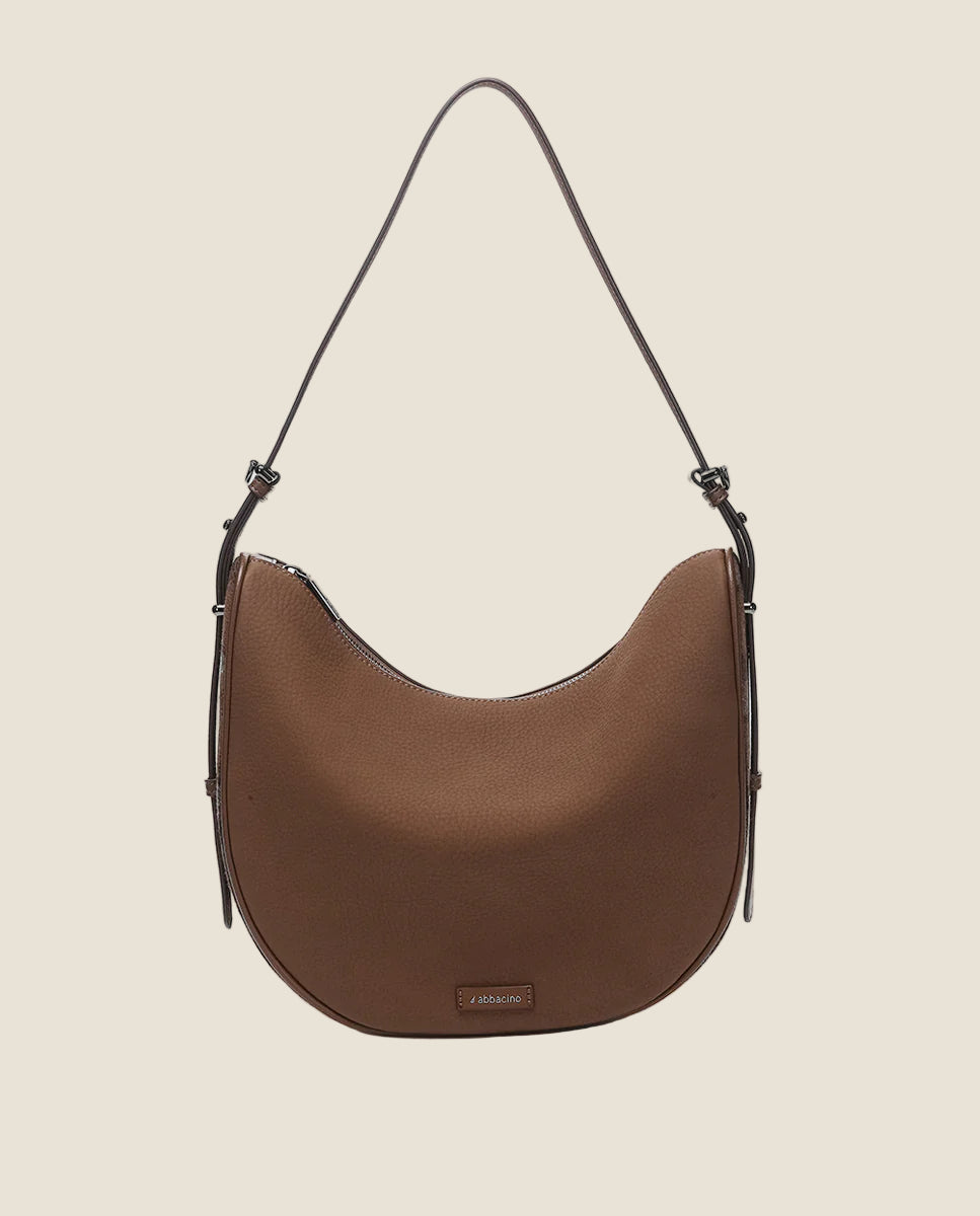 Abbacino - Borsa a tracolla in materiale riciclato marrone