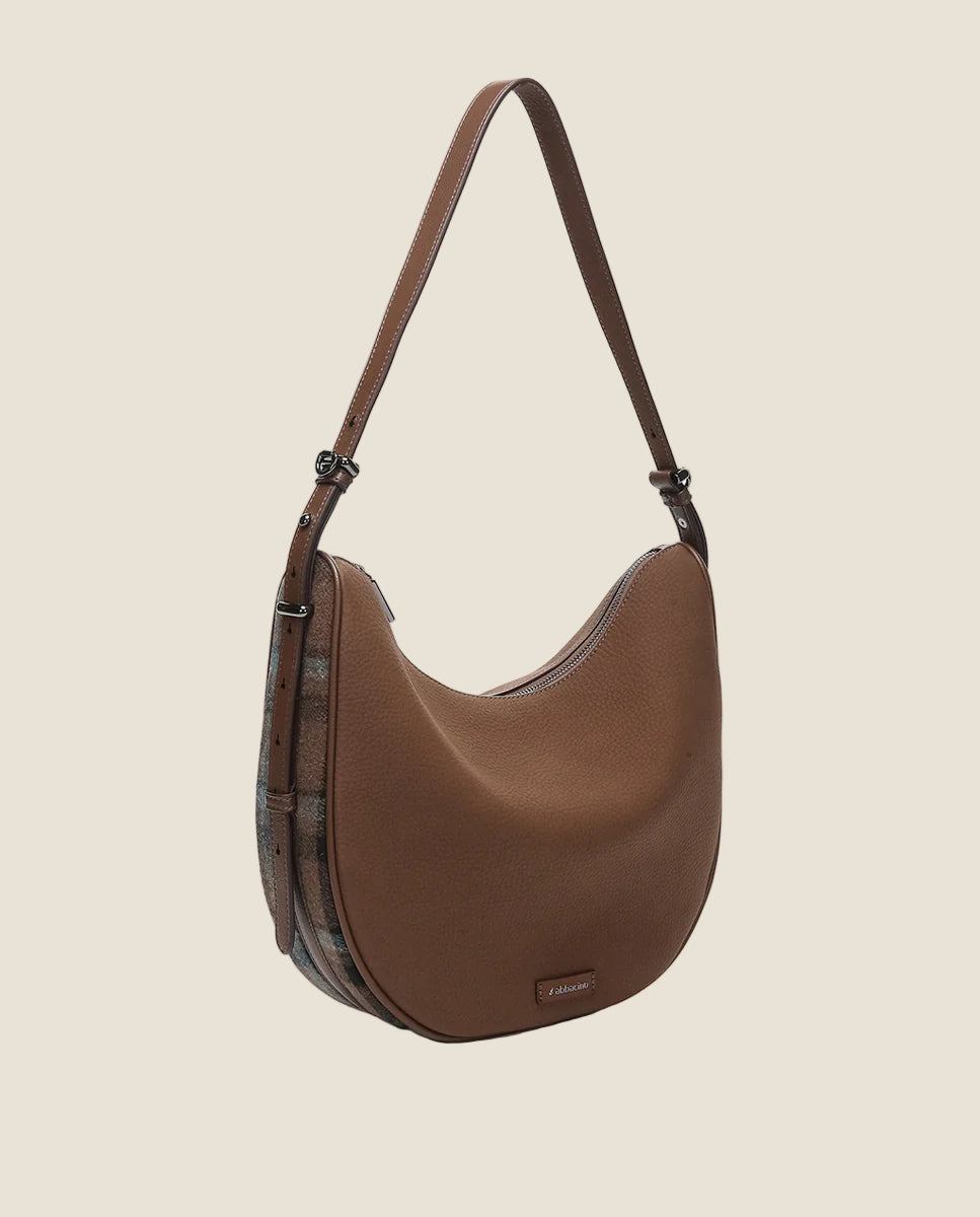 Abbacino - Borsa a tracolla in materiale riciclato marrone