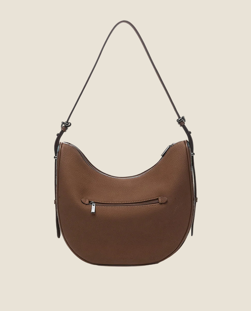 Abbacino - Borsa a tracolla in materiale riciclato marrone