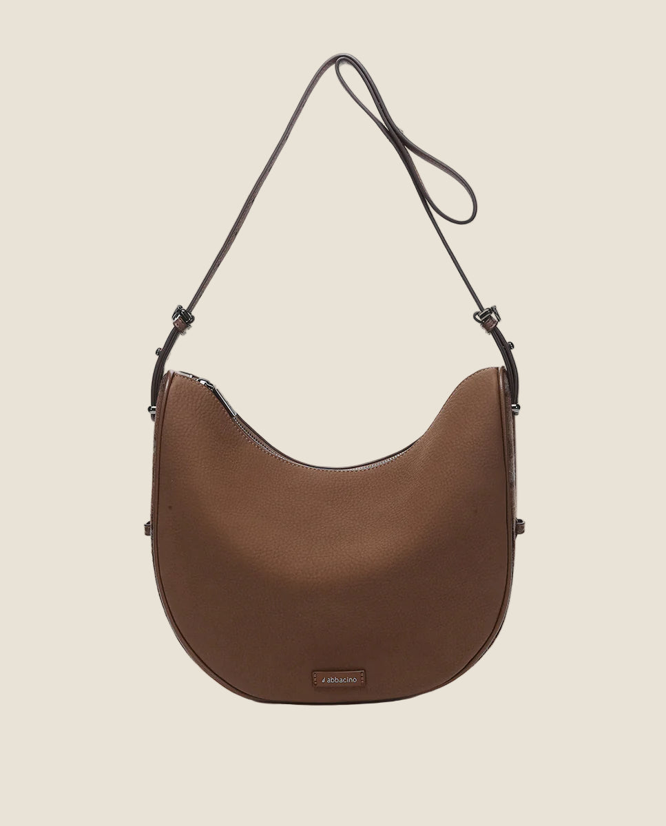 Abbacino - Borsa a tracolla in materiale riciclato marrone