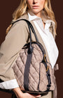 Borsa a mano imbottita Taupe