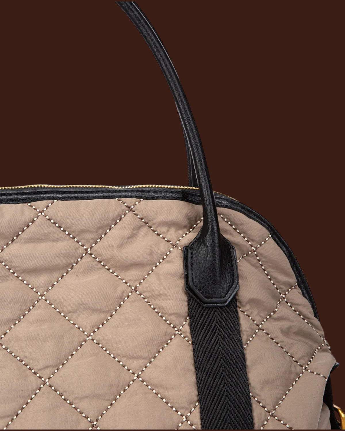 Borsa a mano imbottita Taupe