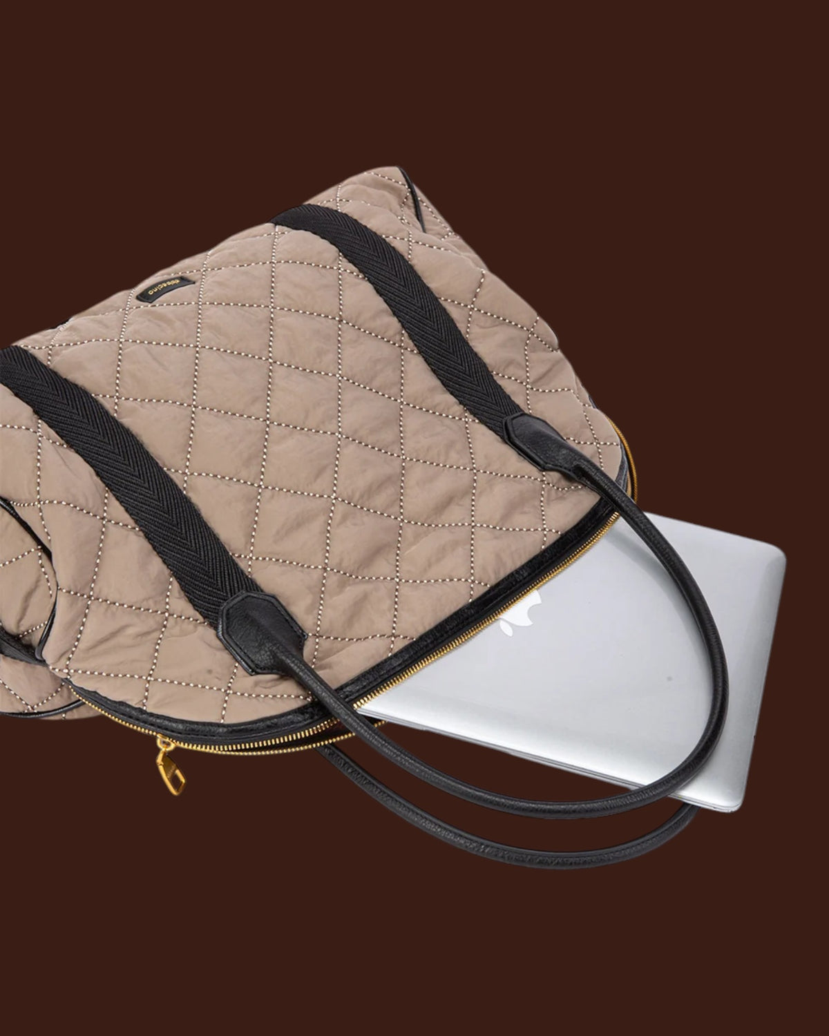Borsa a mano imbottita Taupe