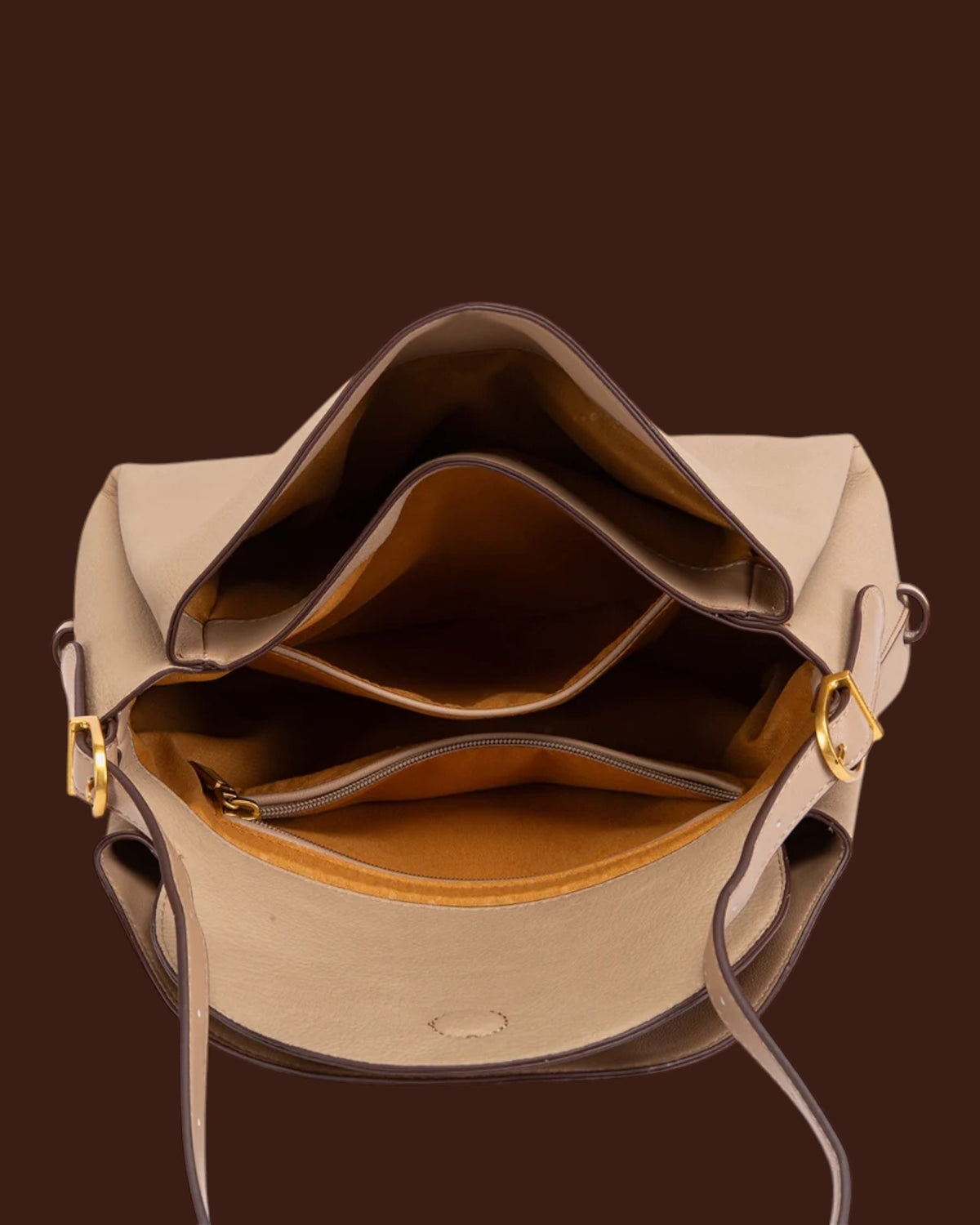 Borsa a spalla in materiali riciclati Beige