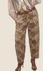 Dafne - Pantalone Sartoriale con Ricamo Floreale a Rilievo