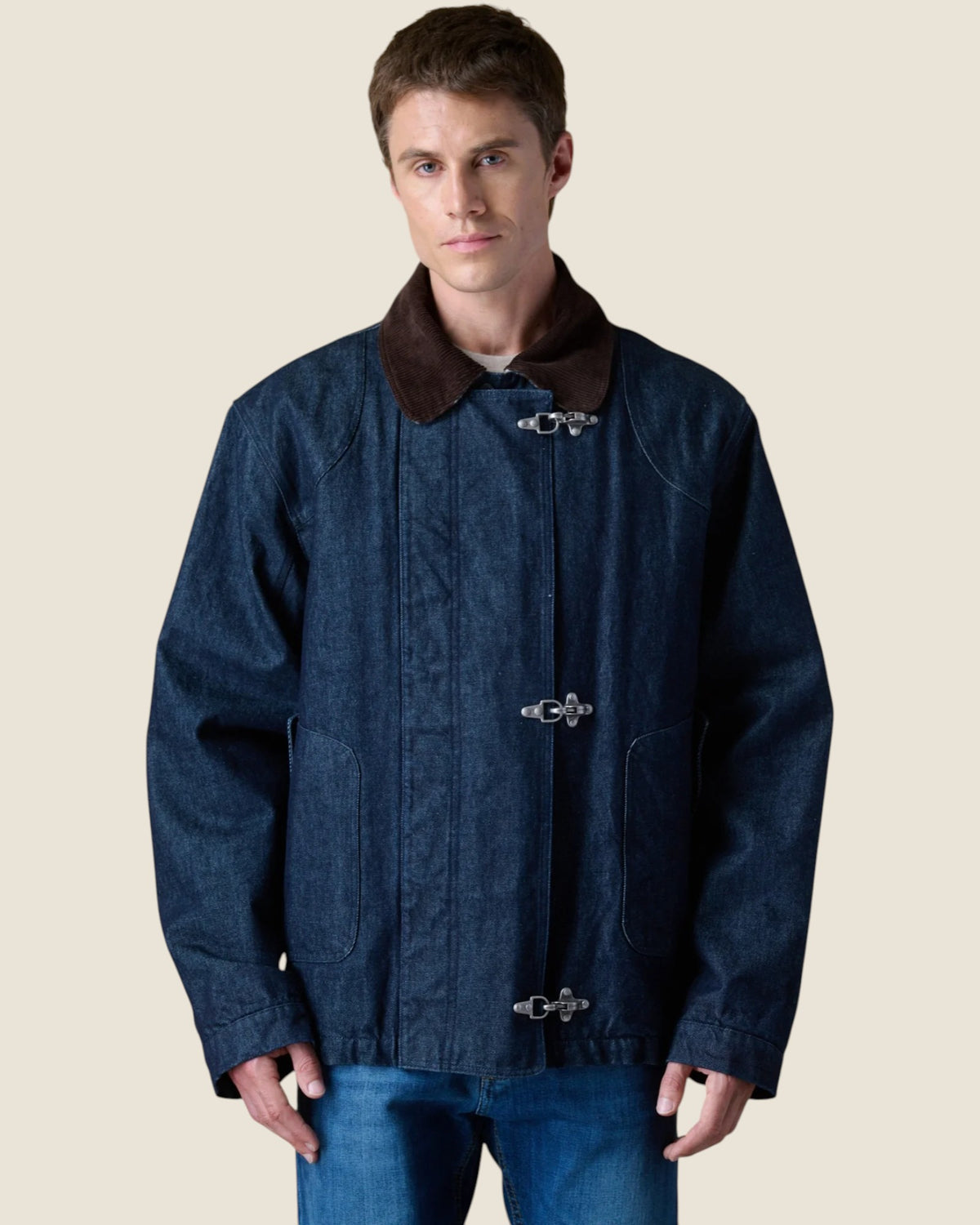Sahariana Aviator Denim Lavaggio 0 imbottita con collo in Velluto e fodera interna in tessuto V2 (5)