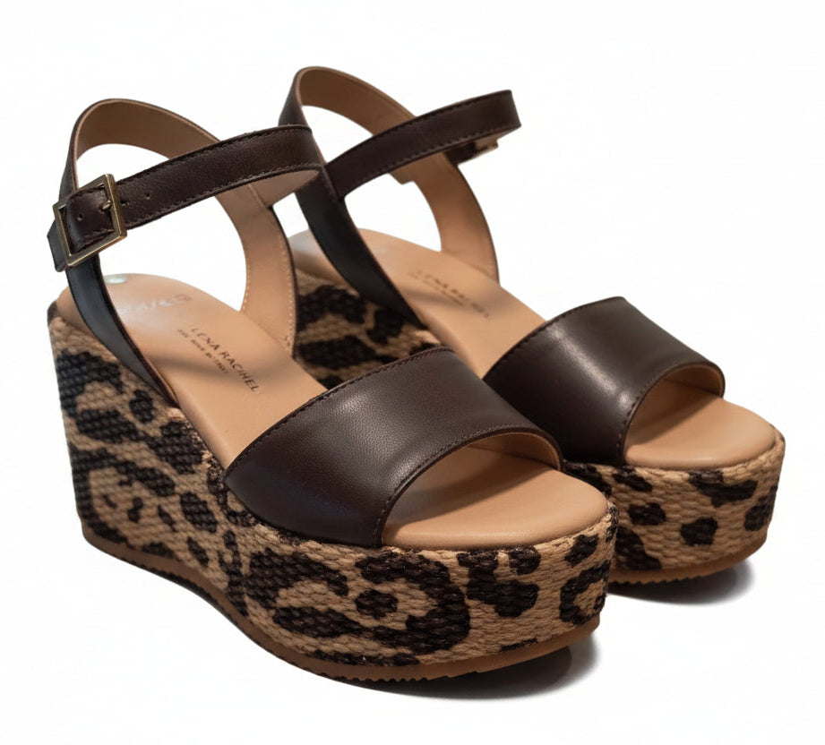 Helena Backer - Sandalo Zeppa con Dettaglio Animalier