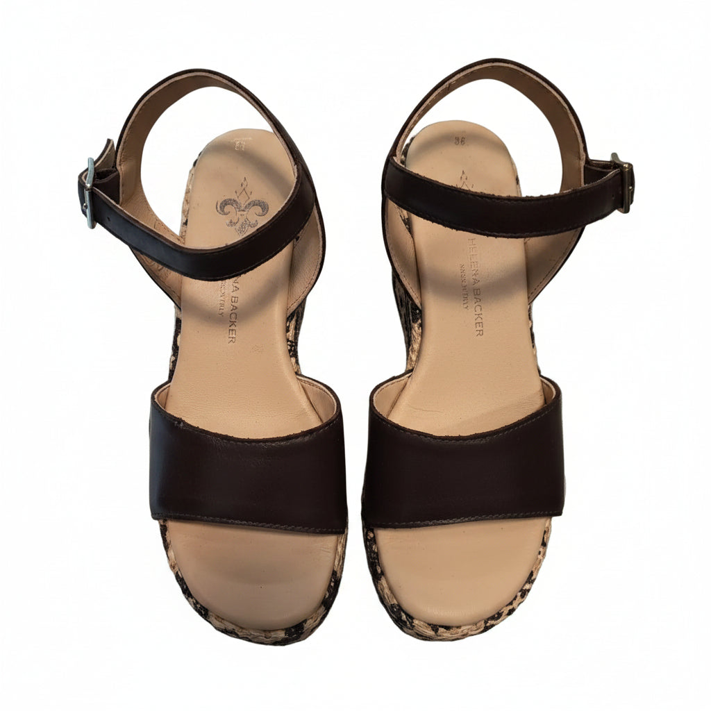 Helena Backer - Sandalo Zeppa con Dettaglio Animalier
