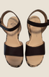 Madison Shop Helena Backer dark brown leather wedge sandals with animal print rope detail and adjustable ankle strap