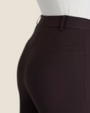Pantalone wide Ragno di Madison Shop in tessuto Compact marrone scuro con tasche e vita alta