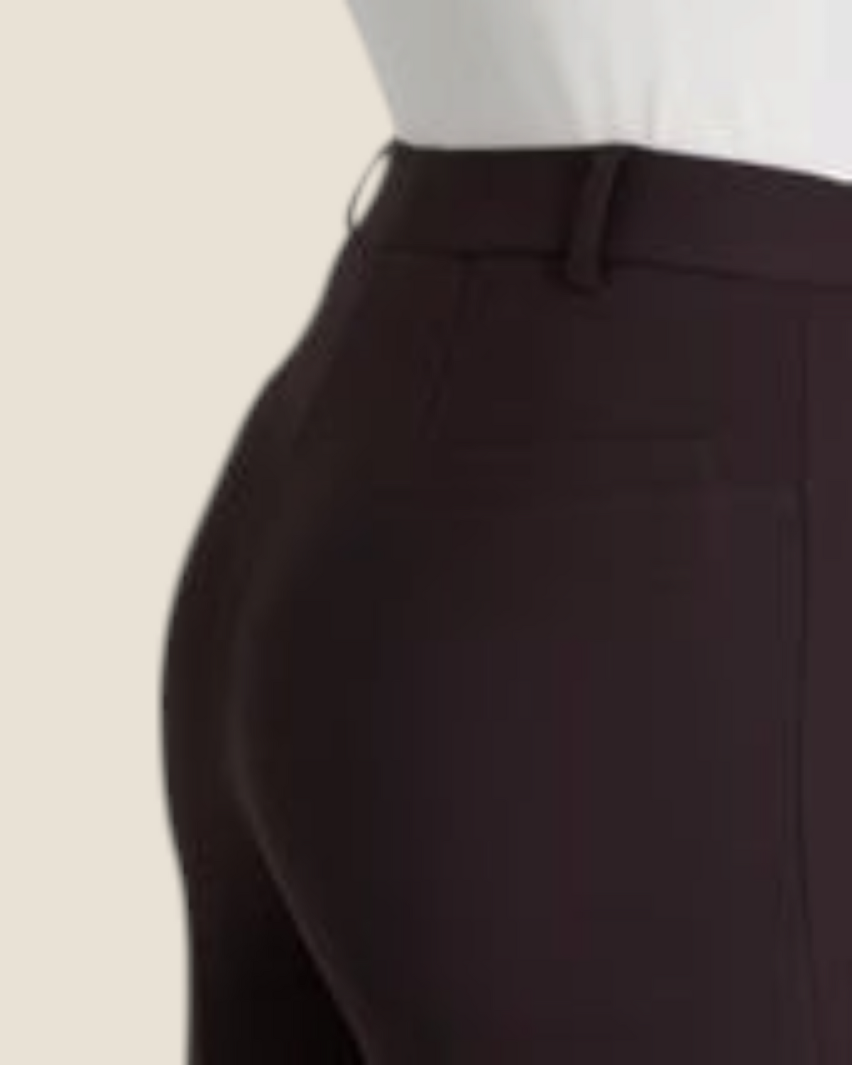 Pantalone wide Ragno di Madison Shop in tessuto Compact marrone scuro con tasche e vita alta