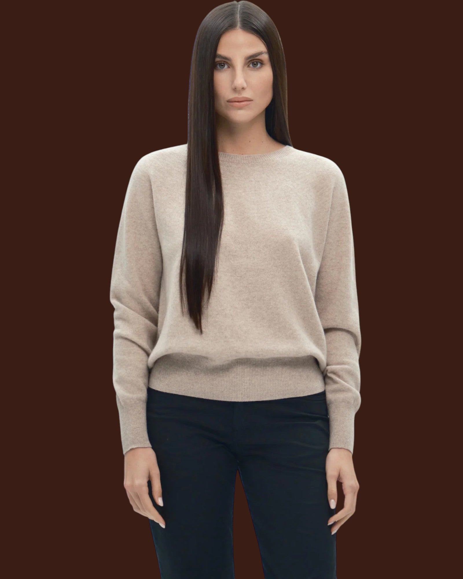 Paricollo senza cuciture 100% lana finezza 12 Beige