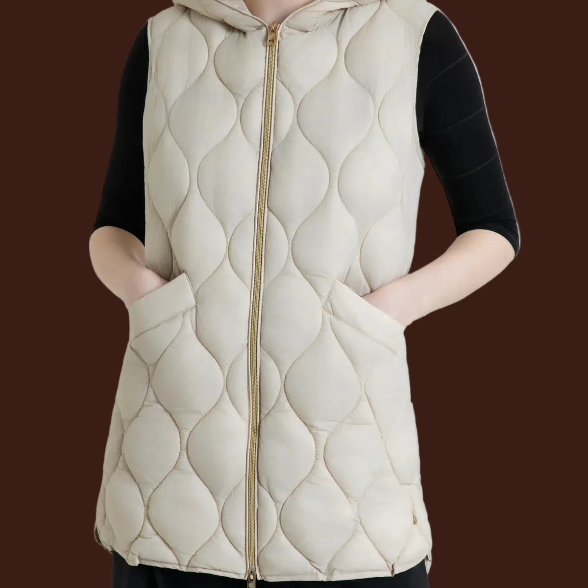 Piumino puffer smanicato con cappuccio Onion Quilt
