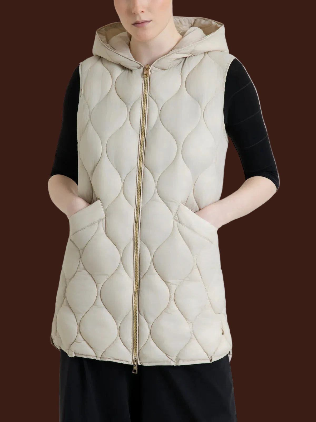 Piumino puffer smanicato con cappuccio Onion Quilt