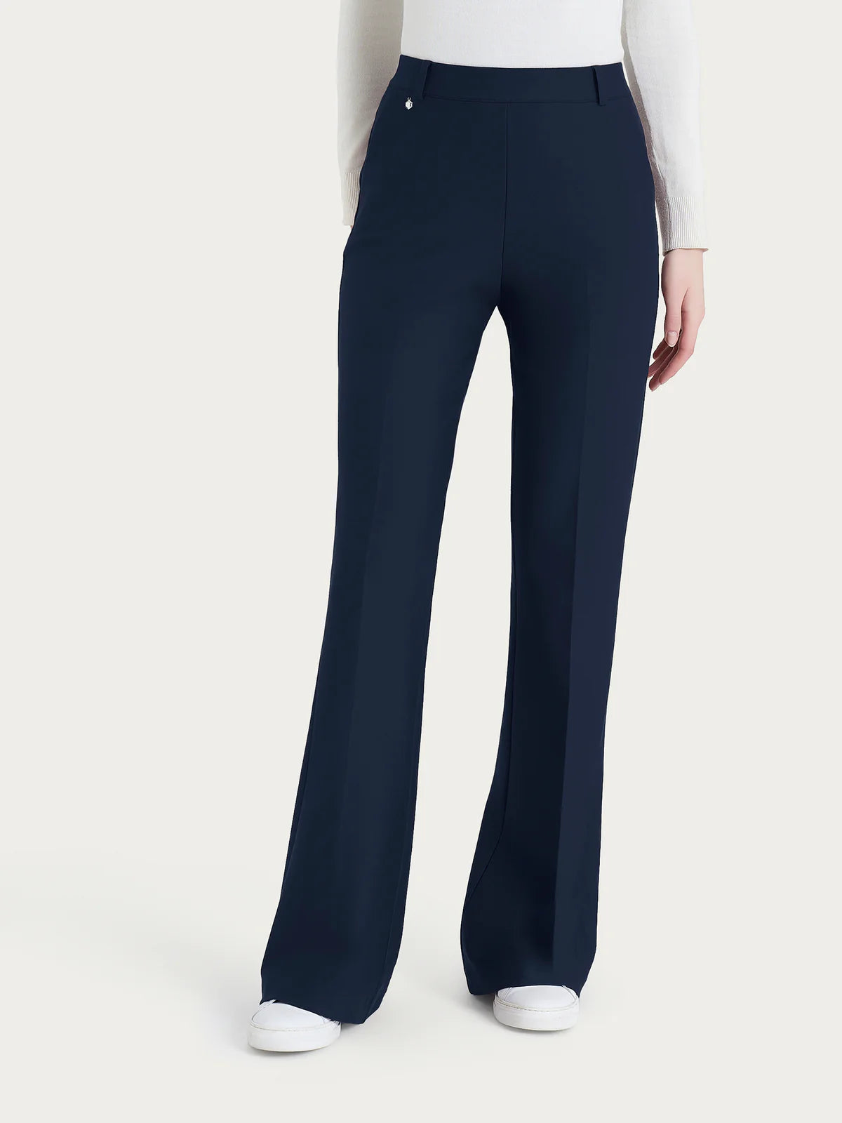 Ragno - Pantalone flare lungo con tasche in Compact - Glace' Mel.