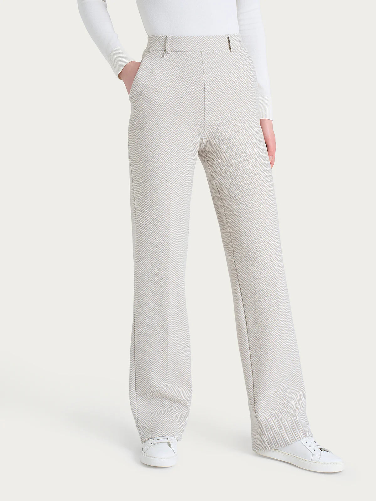 ECO JACQUARD PANTS WIDE WITH POCKETS