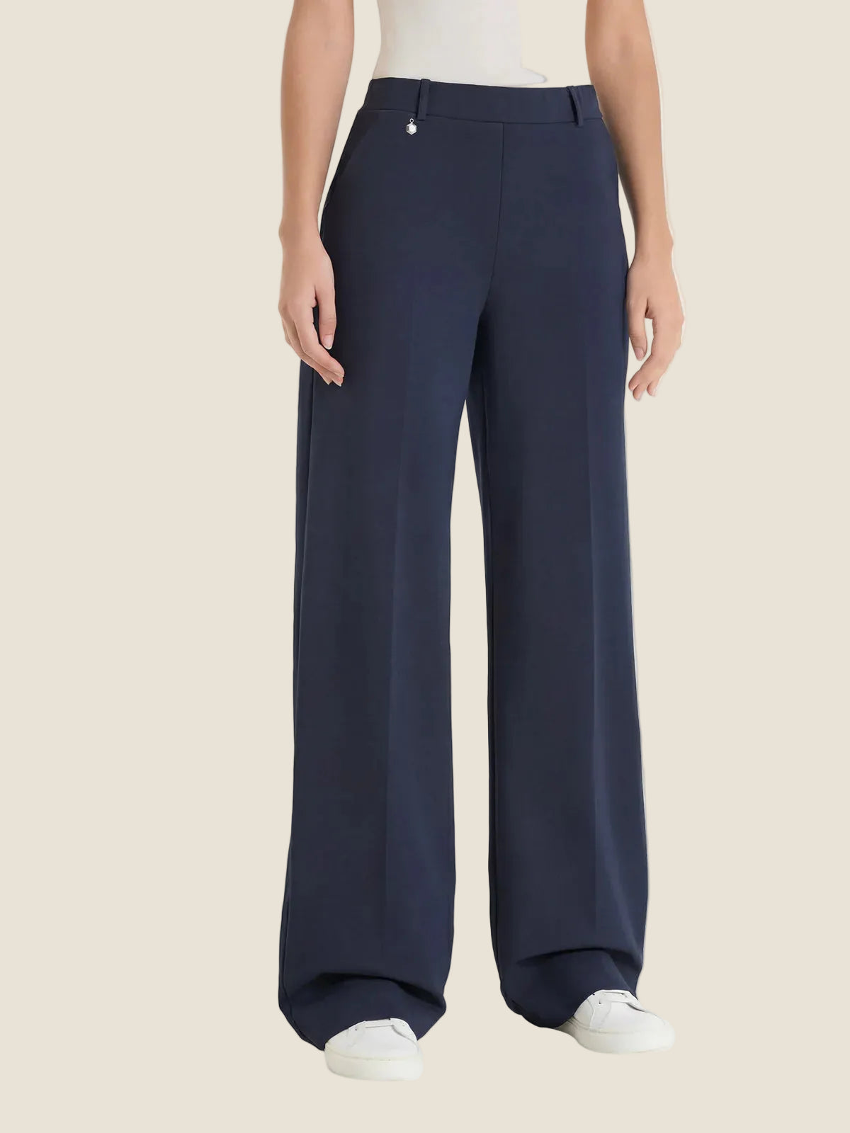 Ragno - Pantalone a palazzo con tasche in Compact Light
