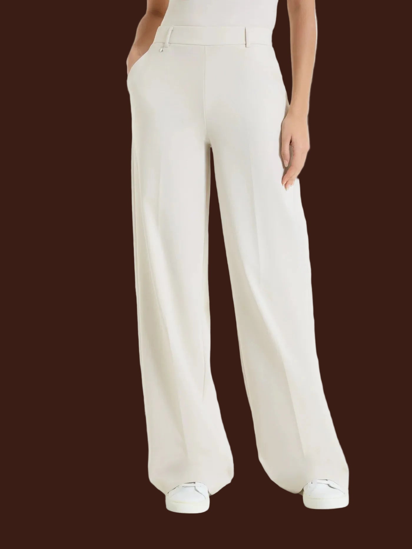 Ragno - Pantalone a palazzo con tasche in Compact Light