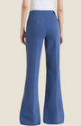 Vista posteriore dei pantaloni flare blu Madison Shop in tessuto Compact Light con vita elasticizzata e tasche finte