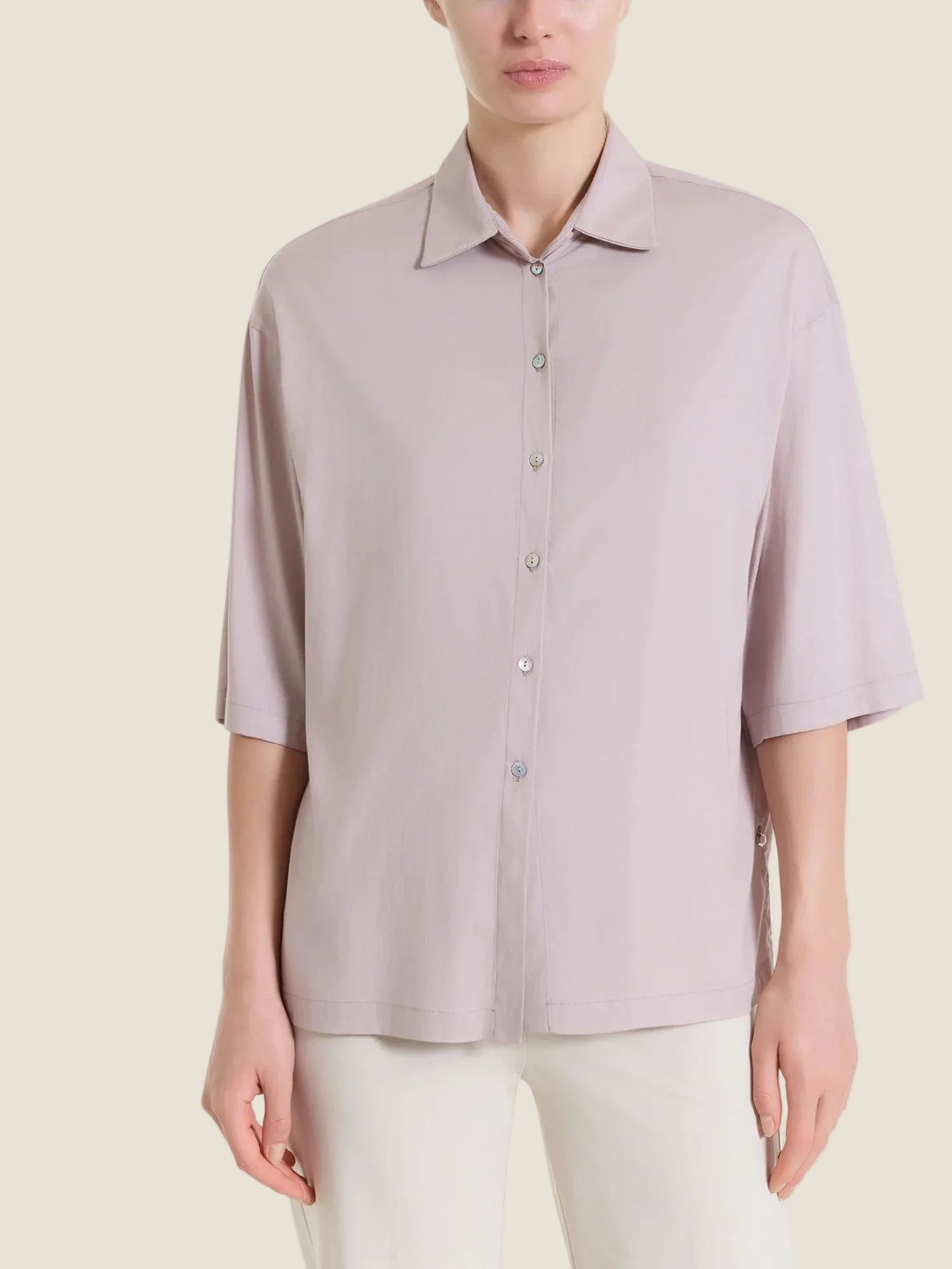 Ragno Camicia con manica 3/4 in Voile Stretch