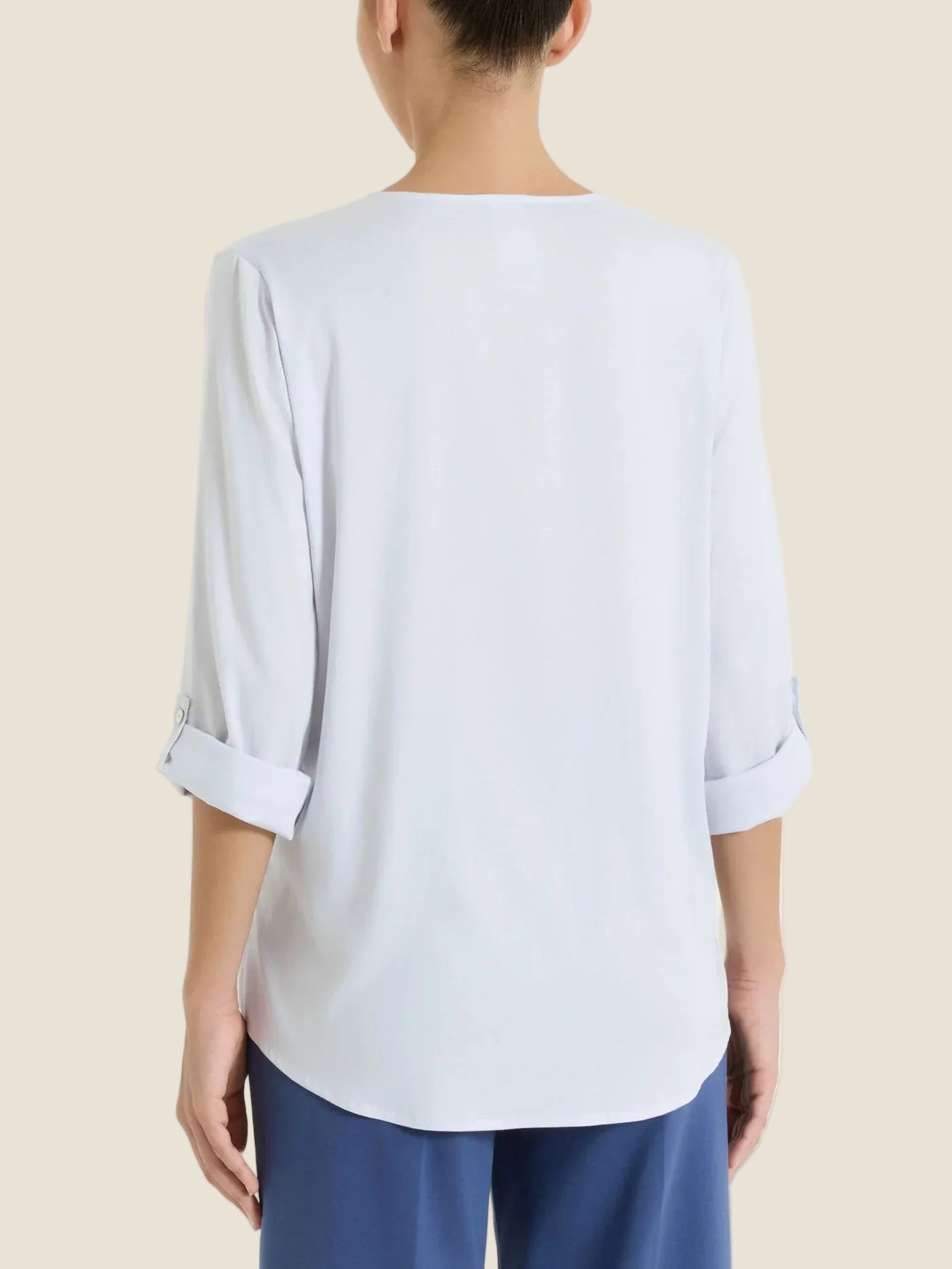 Ragno - Camicia con manica risvoltabile in Voile Stretch