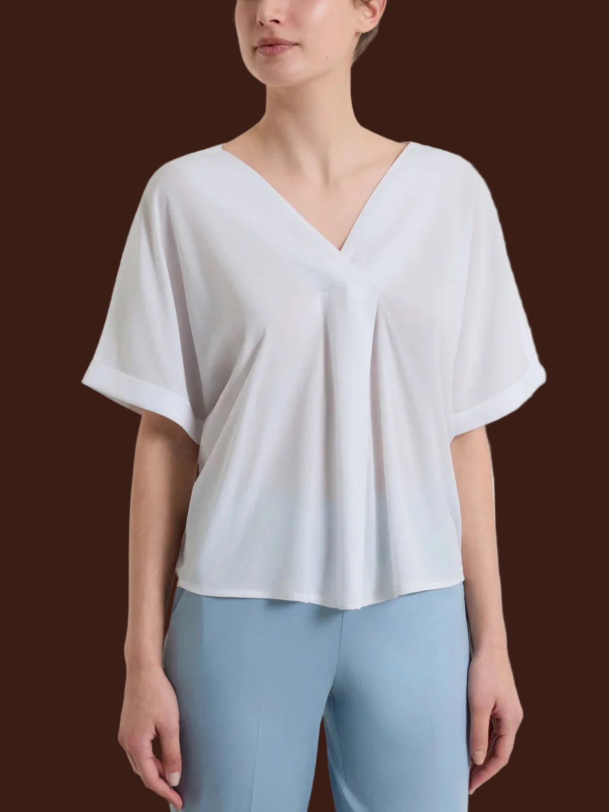 Ragno - Blusa con manica kimono in Voile Stretch