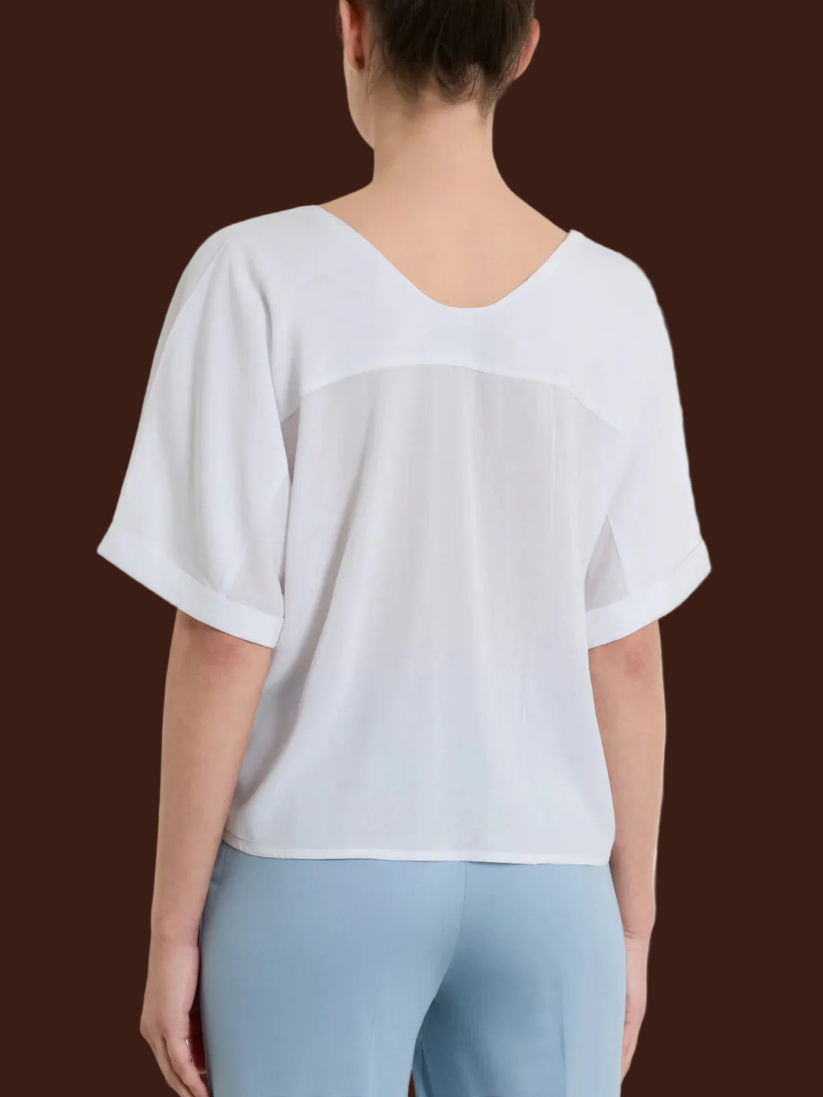Ragno - Blusa con manica kimono in Voile Stretch